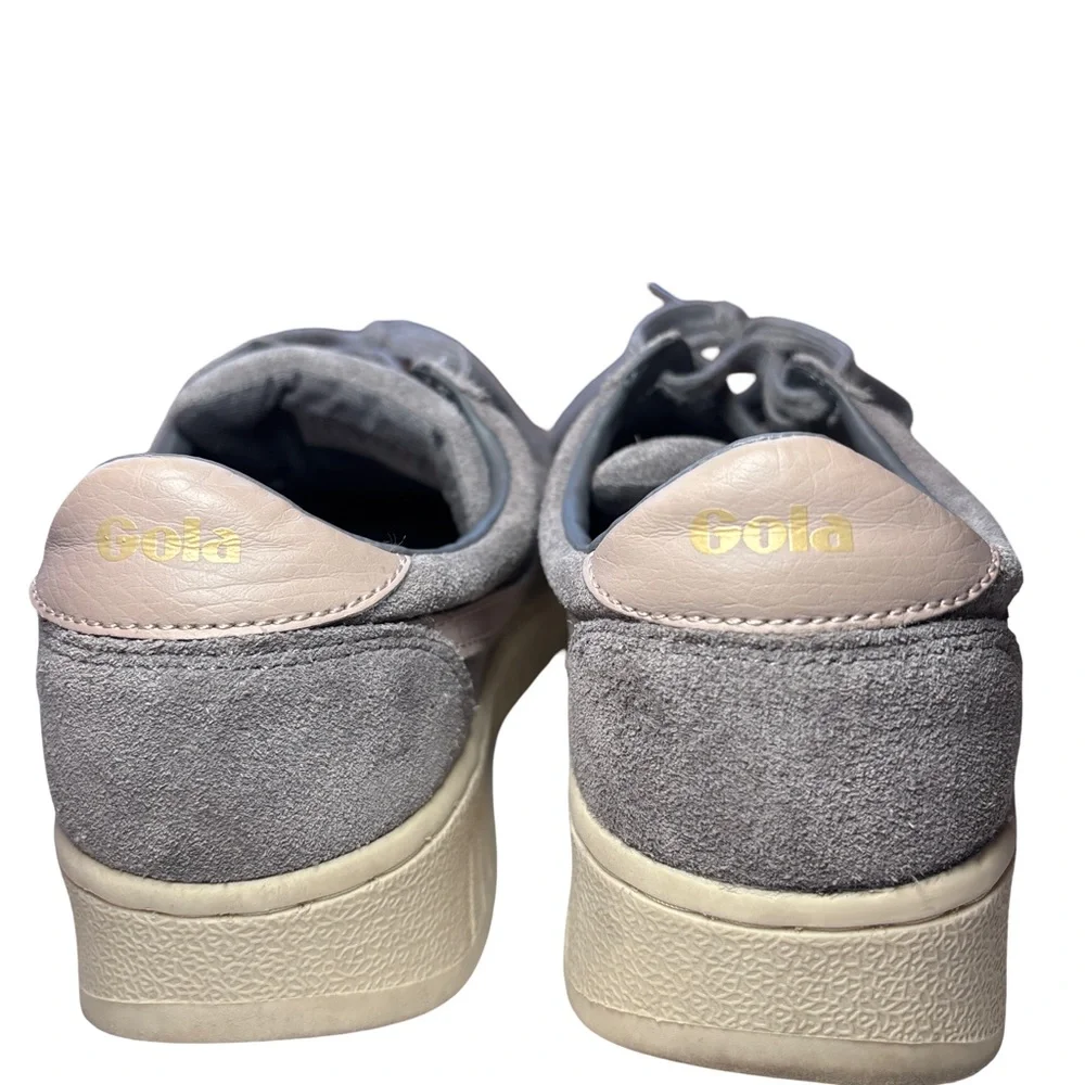 Gola Grandslam Suede Platform Gray and Tan Sneakers 7